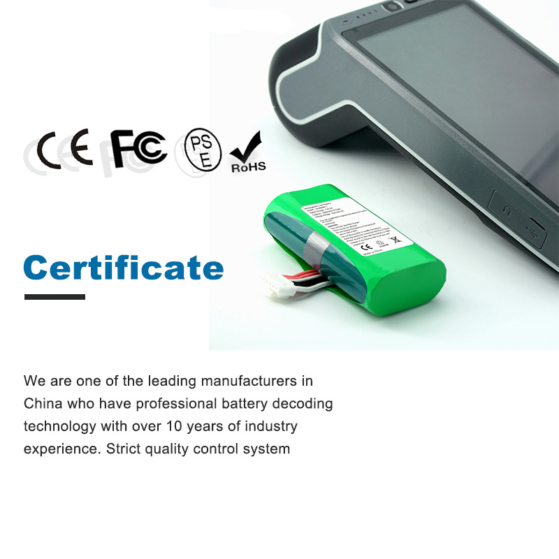 7.2V 2600mAh 3400mAh Lithium 18650 Battery for Ingenico APOS A8 Payment Terminal Battery